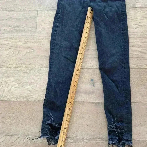 agolde distressed jeans black size 24 - Picture 2 of 8